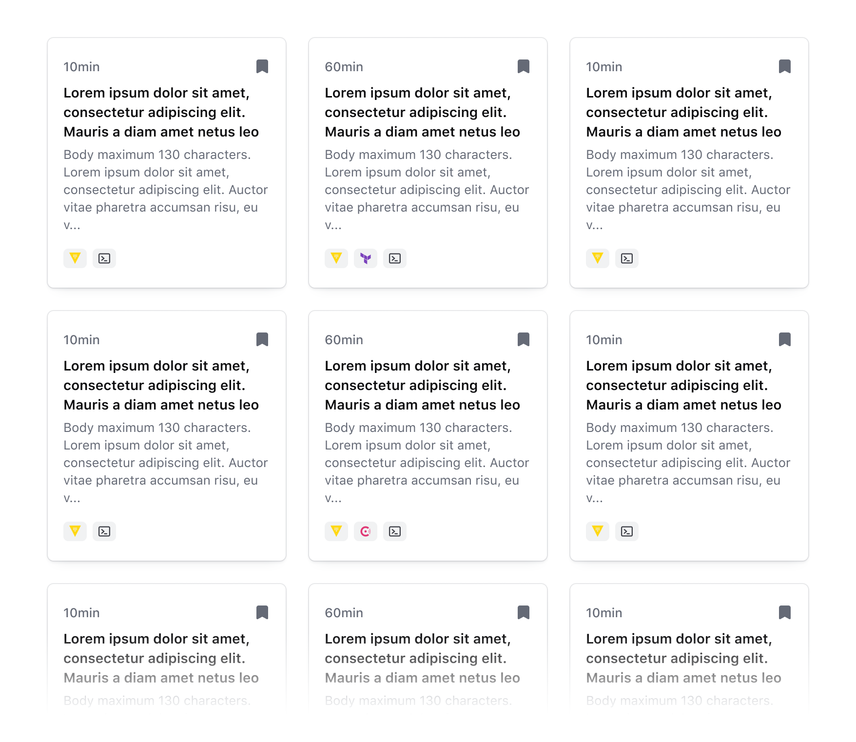 Data set implemented using a grid of multiple HDS Card components 